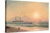 Watching Ships at Sunset-Ivan Konstantinovich Aivazovsky-Stretched Canvas