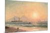 Watching Ships at Sunset-Ivan Konstantinovich Aivazovsky-Mounted Giclee Print