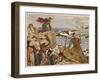 Watching the Approach of Danish Raiders from the English Coast-Herbert A. Bone-Framed Art Print