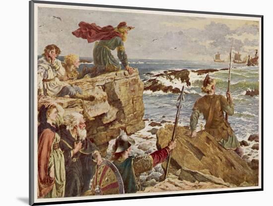 Watching the Approach of Danish Raiders from the English Coast-Herbert A. Bone-Mounted Art Print