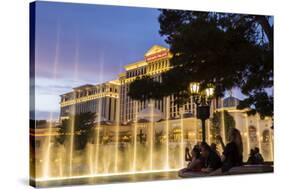 Watching the Bellagio Fountains at Dusk, the Strip, Las Vegas, Nevada, Usa-Eleanor Scriven-Stretched Canvas