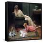 Watching the Child Play, 1909-Charles Courtney Curran-Framed Stretched Canvas