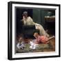 Watching the Child Play, 1909-Charles Courtney Curran-Framed Giclee Print