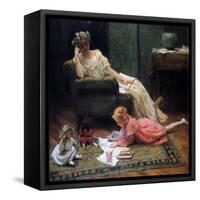 Watching the Child Play, 1909-Charles Courtney Curran-Framed Stretched Canvas