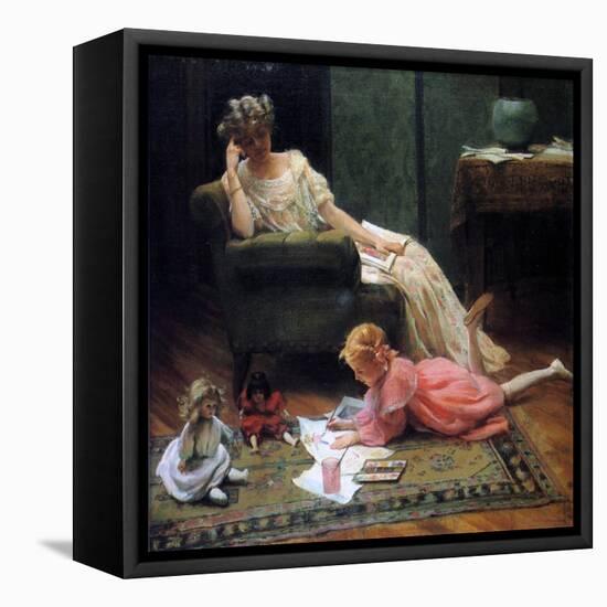 Watching the Child Play, 1909-Charles Courtney Curran-Framed Stretched Canvas