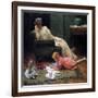 Watching the Child Play, 1909-Charles Courtney Curran-Framed Giclee Print