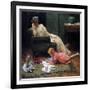 Watching the Child Play, 1909-Charles Courtney Curran-Framed Giclee Print