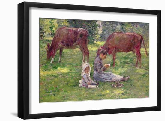 Watching the Cows-Theodore Robinson-Framed Giclee Print