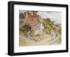 Watching the Ducks (Pencil and W/C on Paper)-William Stephen Coleman-Framed Premium Giclee Print