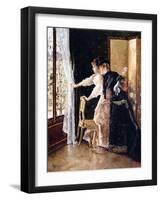 Watching the Fiance Pass By, 1886-Alfred Emile Léopold Stevens-Framed Giclee Print