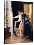 Watching the Fiance Pass By, 1886-Alfred Emile Léopold Stevens-Stretched Canvas