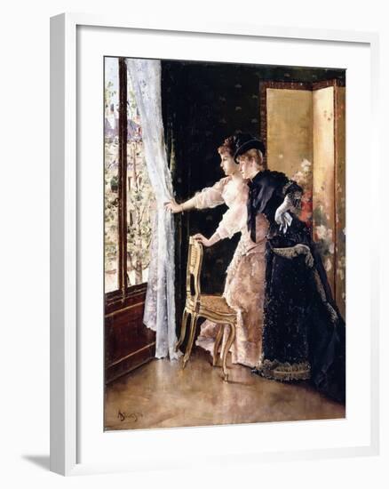 Watching the Fiance Pass By, 1886-Alfred Emile Léopold Stevens-Framed Giclee Print