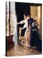 Watching the Fiance Pass By, 1886-Alfred Emile Léopold Stevens-Stretched Canvas