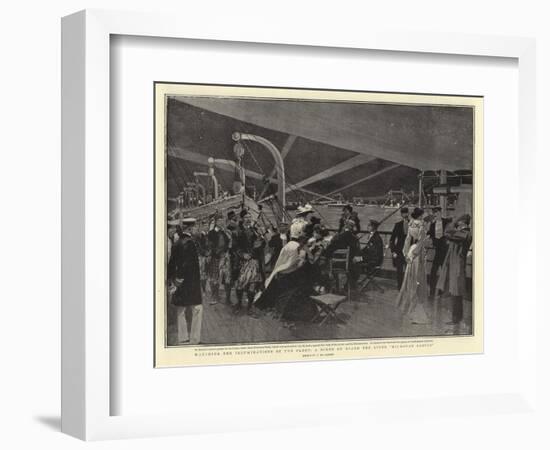 Watching the Illuminations of the Fleet, a Scene on Board the Liner Kiidonan Castle-Frederic De Haenen-Framed Giclee Print