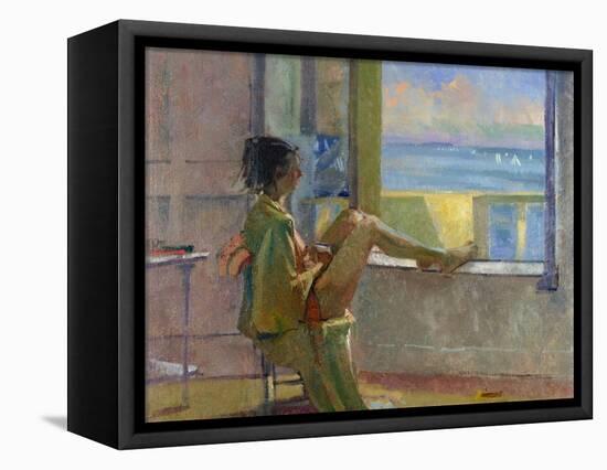 Watching the Regatta-Bob Brown-Framed Stretched Canvas