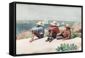 Watching the Ships, Gloucester, 1875-Winslow Homer-Framed Stretched Canvas
