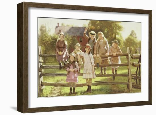 Watching the Train, 1881-John George Brown-Framed Giclee Print