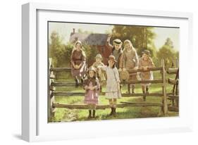 Watching the Train, 1881-John George Brown-Framed Giclee Print