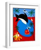 Watching the whales play with the blondes, 2001,(oil on linen)-Cristina Rodriguez-Framed Giclee Print