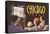 Watching TV in Chicago, Illinois-null-Framed Stretched Canvas