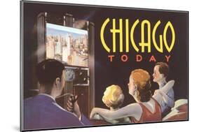 Watching TV in Chicago, Illinois-null-Mounted Art Print