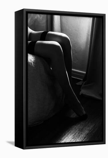 Watching You-Bw-Sebastian Black-Framed Stretched Canvas