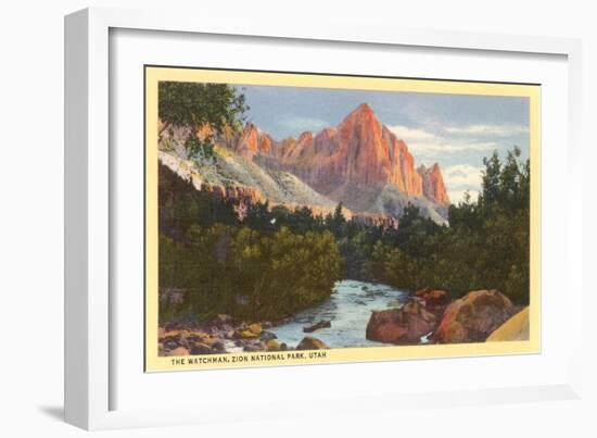 Watchman, Zion National Park, Utah-null-Framed Art Print