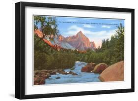 Watchman, Zion Park, Makuntuweap River, Utah-null-Framed Art Print