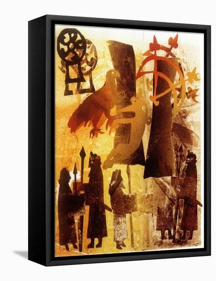 Watchstone and Symbols-Gloria Wallington-Framed Stretched Canvas