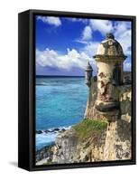 Watchtower, Fort San Felipe Del Morro, San Juan, Puerto Rico, USA, Caribbean-Miva Stock-Framed Stretched Canvas