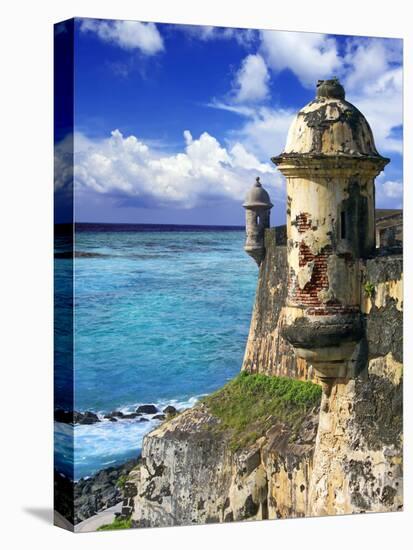 Watchtower, Fort San Felipe Del Morro, San Juan, Puerto Rico, USA, Caribbean-Miva Stock-Stretched Canvas