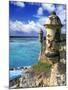 Watchtower, Fort San Felipe Del Morro, San Juan, Puerto Rico, USA, Caribbean-Miva Stock-Mounted Photographic Print