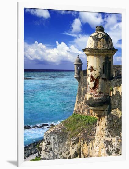 Watchtower, Fort San Felipe Del Morro, San Juan, Puerto Rico, USA, Caribbean-Miva Stock-Framed Photographic Print