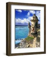 Watchtower, Fort San Felipe Del Morro, San Juan, Puerto Rico, USA, Caribbean-Miva Stock-Framed Photographic Print