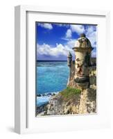 Watchtower, Fort San Felipe Del Morro, San Juan, Puerto Rico, USA, Caribbean-Miva Stock-Framed Photographic Print