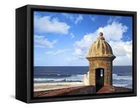 Watchtower, Fort San Felipe Del Morro, San Juan, Puerto Rico, USA, Caribbean-Miva Stock-Framed Stretched Canvas