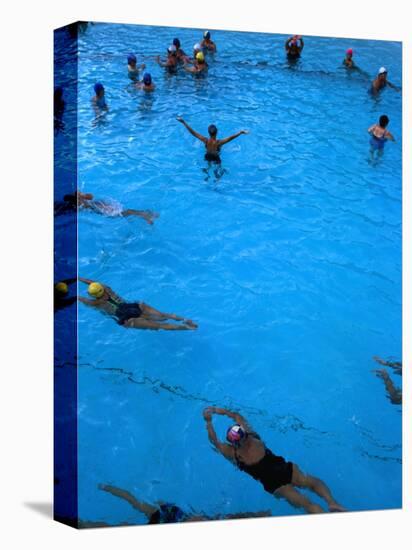 Water Aerobics in Pool at Kowloon Park, Hong Kong-Oliver Strewe-Stretched Canvas