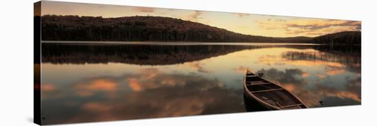 Water and Boat, Maine, New Hampshire Border, USA-null-Stretched Canvas