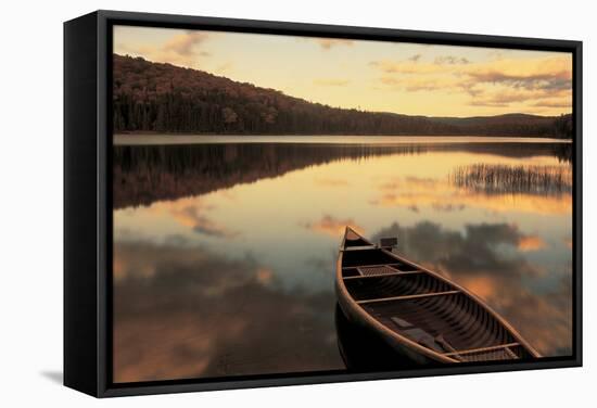 Water And Boat, Maine, New Hampshire Border, USA-null-Framed Stretched Canvas