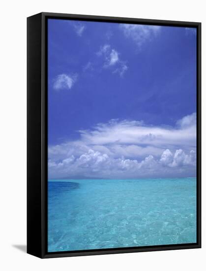 Water and Sky, Bora Bora, Pacific Islands-Mitch Diamond-Framed Stretched Canvas