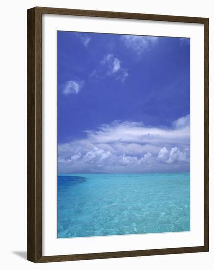 Water and Sky, Bora Bora, Pacific Islands-Mitch Diamond-Framed Photographic Print