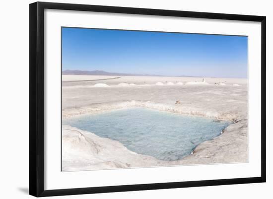 Water Beneath the Thin Crust of Salt, Salar De Uyuni, Bolivia, South America-Kim Walker-Framed Photographic Print