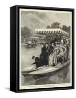 Water Bicycles on the Lake in the Central Park, New York-Robert Barnes-Framed Stretched Canvas