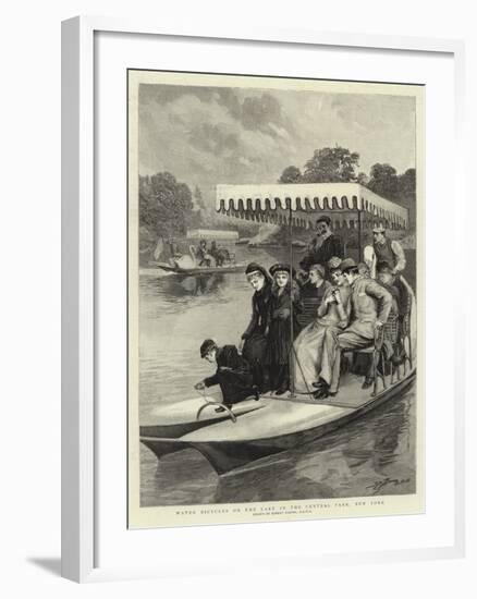 Water Bicycles on the Lake in the Central Park, New York-Robert Barnes-Framed Giclee Print