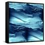 Water Blue Sea Waves Watercolor-maxim ibragimov-Framed Stretched Canvas