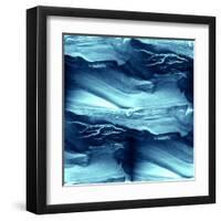Water Blue Sea Waves Watercolor-maxim ibragimov-Framed Art Print