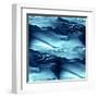 Water Blue Sea Waves Watercolor-maxim ibragimov-Framed Art Print