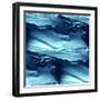 Water Blue Sea Waves Watercolor-maxim ibragimov-Framed Art Print