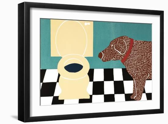 Water Bowl Bad Dog Choc-Stephen Huneck-Framed Giclee Print