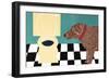 Water Bowl Bad Dog Choc-Stephen Huneck-Framed Giclee Print